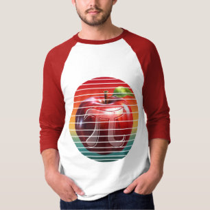 Modern Trendy Vintage Pi Day Apple Fruit T-Shirt