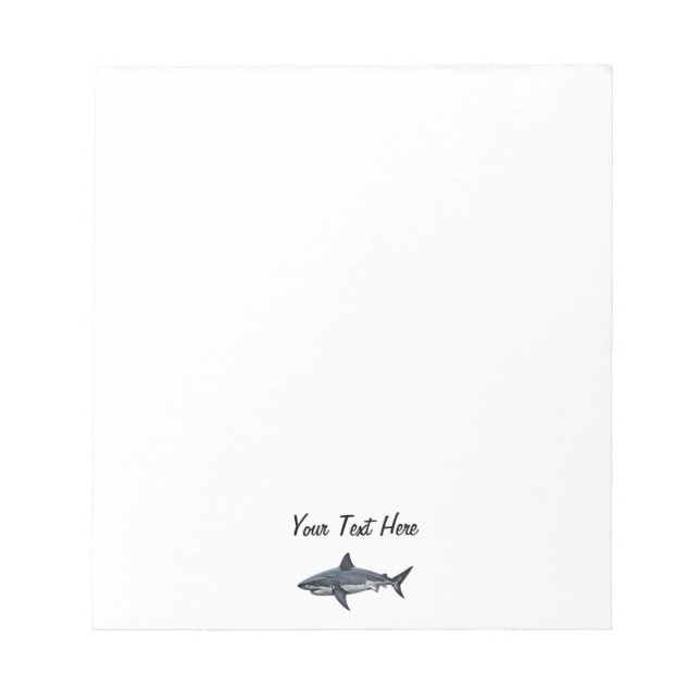 Modern Trendy vintage Shark Personalised  Notepad (Front)