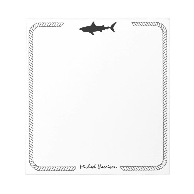 Modern Trendy vintage Shark - Sharks Personalised  Notepad (Front)
