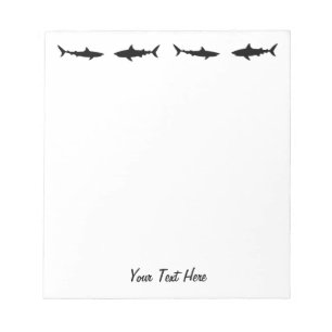 Modern Trendy vintage Shark - Sharks Personalised Notepad