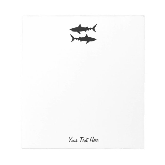 Modern Trendy vintage Shark - Sharks Personalised  Notepad (Front)