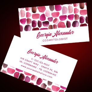 Modern Trendy Watercolor Abstract Cosmetologist Business Card