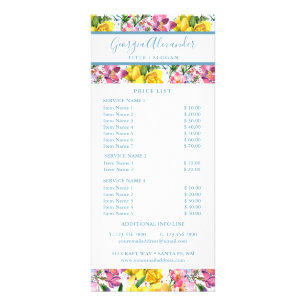 Modern Trendy Watercolor Floral Business Rack Card