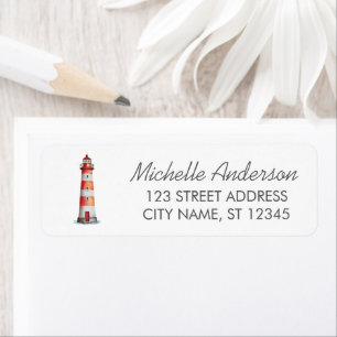 Modern Trendy Watercolor Nautical Lighthouse      