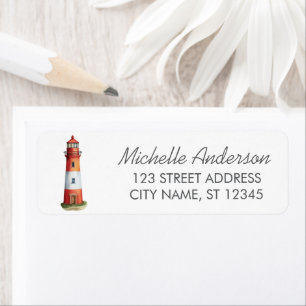 Modern Trendy Watercolor Nautical Lighthouse