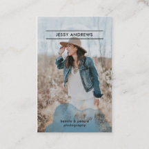 Modern Trendy Watercolor Photo Business Card