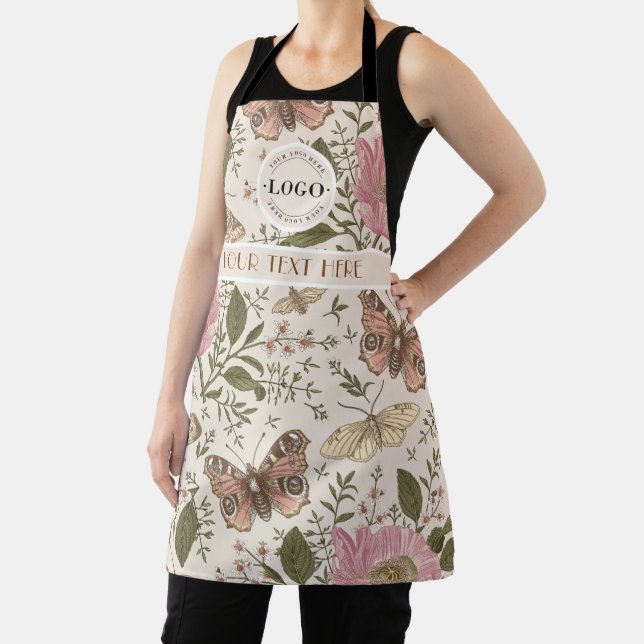 Modern Trendy Wildflower Botanical Floral Monogram Apron (Insitu)