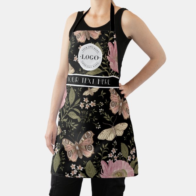 Modern Trendy Wildflower Botanical Floral Monogram Apron (Insitu)