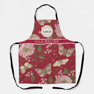 Modern Trendy Wildflower Botanical Floral Monogram Apron