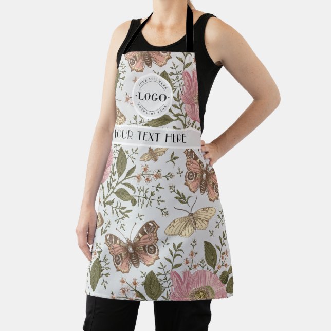 Modern Trendy Wildflower Botanical Floral Monogram Apron (Insitu)