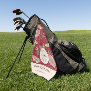 Modern Trendy Wildflower Botanical Floral Monogram Golf Towel