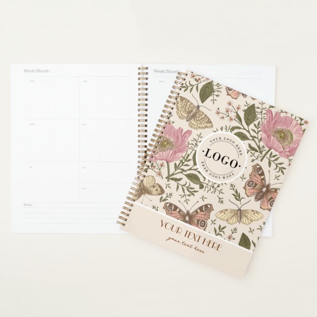 Modern Trendy Wildflower Botanical Floral Monogram Planner (Display)