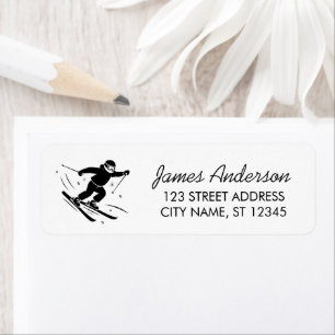 Modern Trendy Winter Ski Skiing  Return Address   