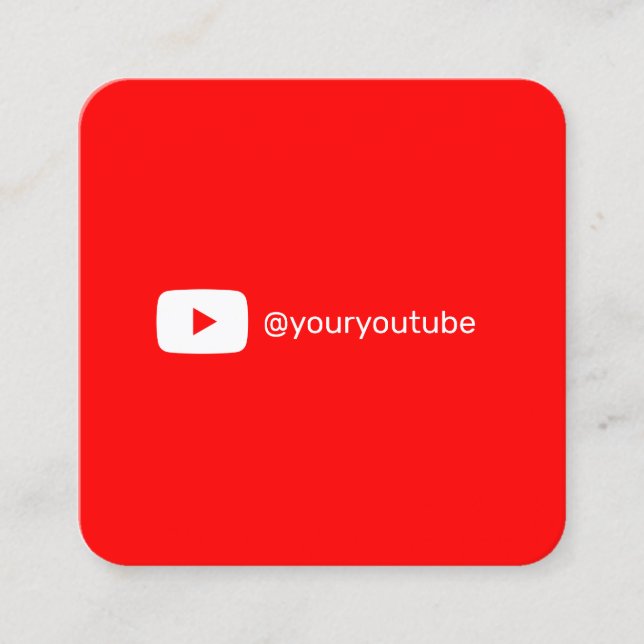Modern trendy YouTube social media simple logo Calling Card (Front)