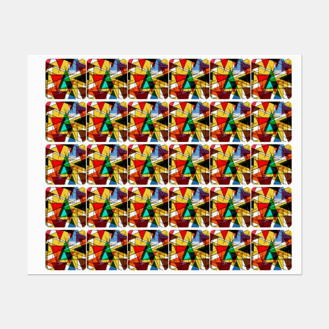 Modern Triangle Colorful Geometric  (Sheet)