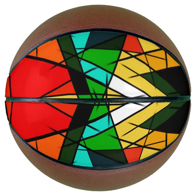 Modern Triangle Colorful Geometric  Basketball (Front)