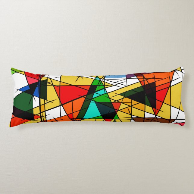 Modern Triangle Colorful Geometric  Body Cushion (Front)