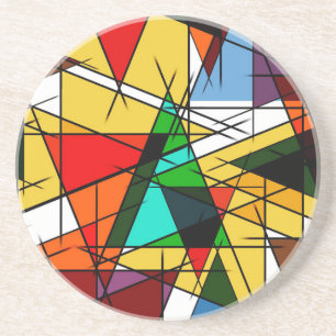 Modern Triangle Colorful Geometric  Coaster