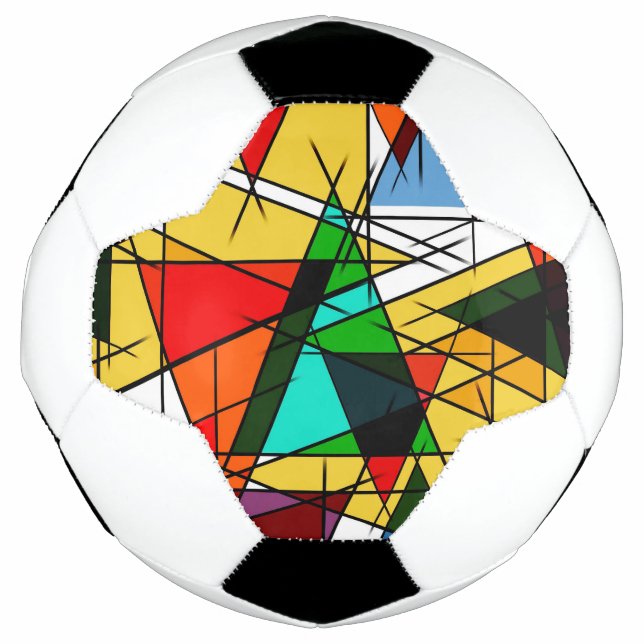 Modern Triangle Colorful Geometric  Football (Front)