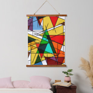 Modern Triangle Colorful Geometric  Hanging Tapestry