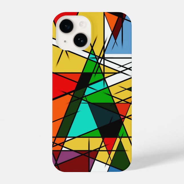 Modern Triangle Colorful Geometric  iPhone Case (Back)