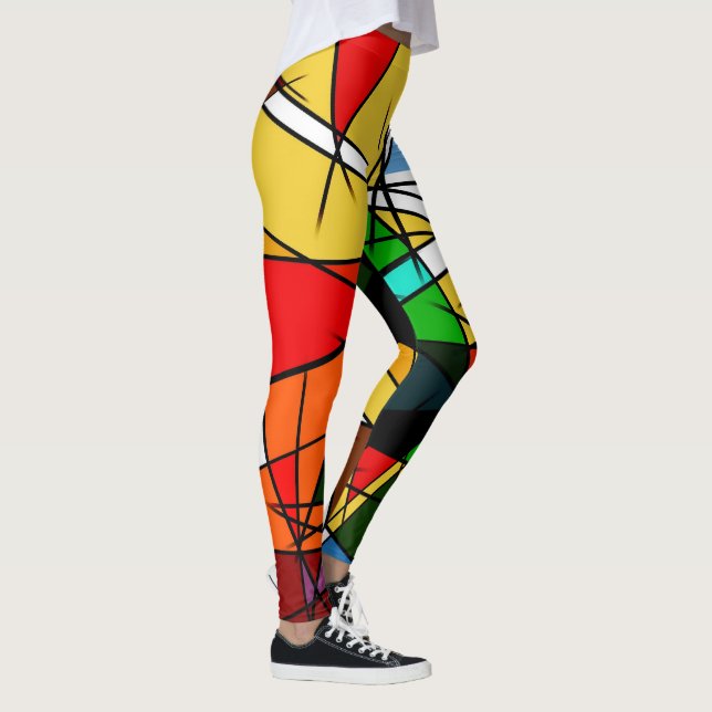 Modern Triangle Colorful Geometric  Leggings (Right)