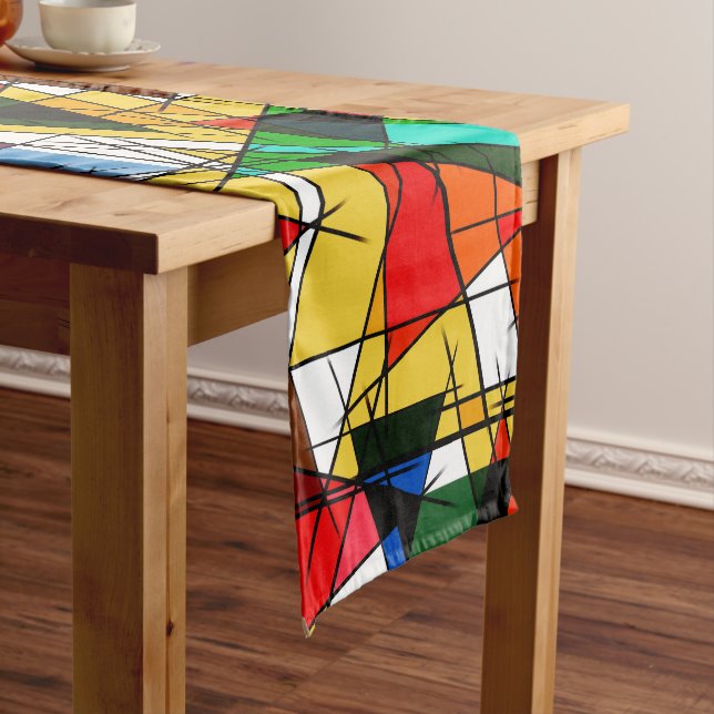 Modern Triangle Colorful Geometric  Medium Table Runner (In Situ)