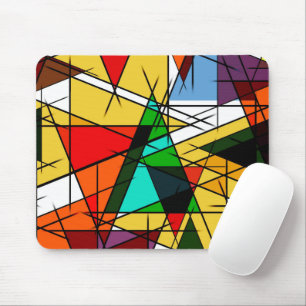 Modern Triangle Colorful Geometric  Mouse Mat