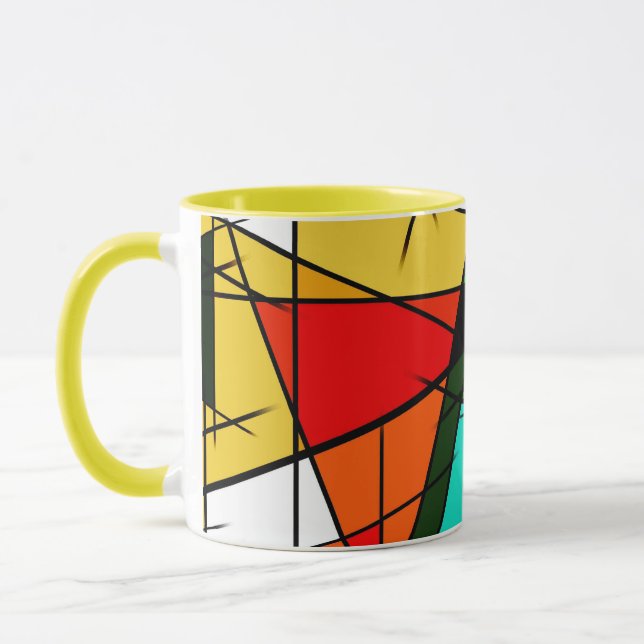 Modern Triangle Colorful Geometric  Mug (Left)