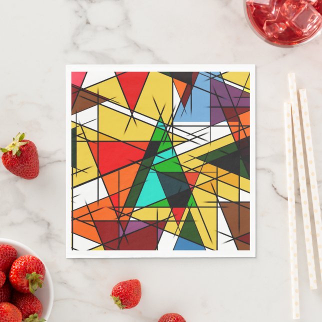 Modern Triangle Colorful Geometric  Napkin (Insitu)