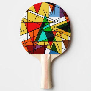 Modern Triangle Colorful Geometric Ping Pong Paddle