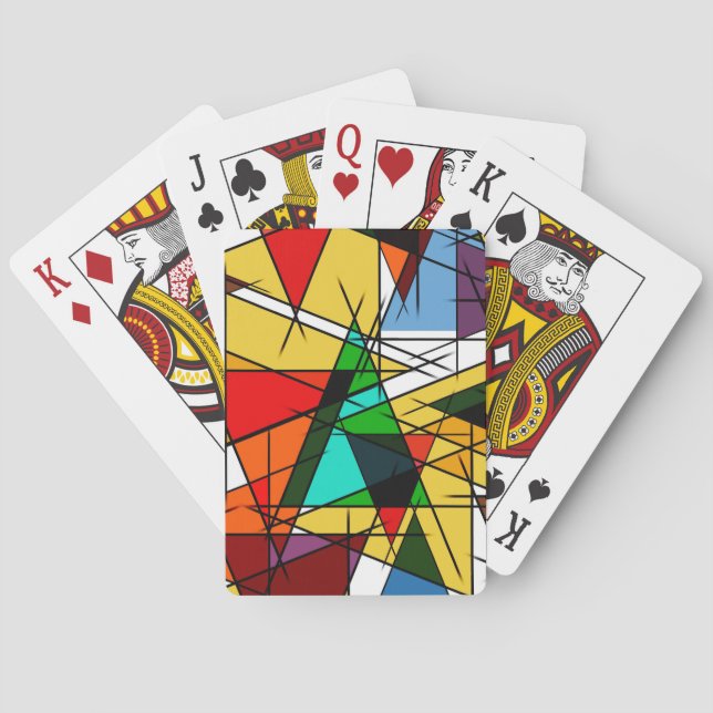 Modern Triangle Colorful Geometric  Playing Cards (Back)
