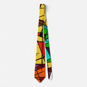 Modern Triangle Colorful Geometric Tie
