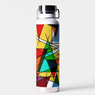 Modern Triangle Colorful Geometric Water Bottle