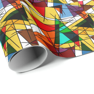 Modern Triangle Colorful Geometric Wrapping Paper