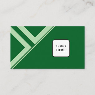 Modern Triangle Design Dark Green Business Card