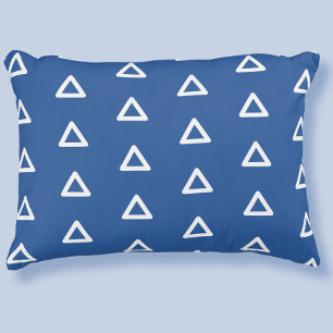 Modern Triangle Pattern Elegant Trendy Royal Blue Decorative Cushion