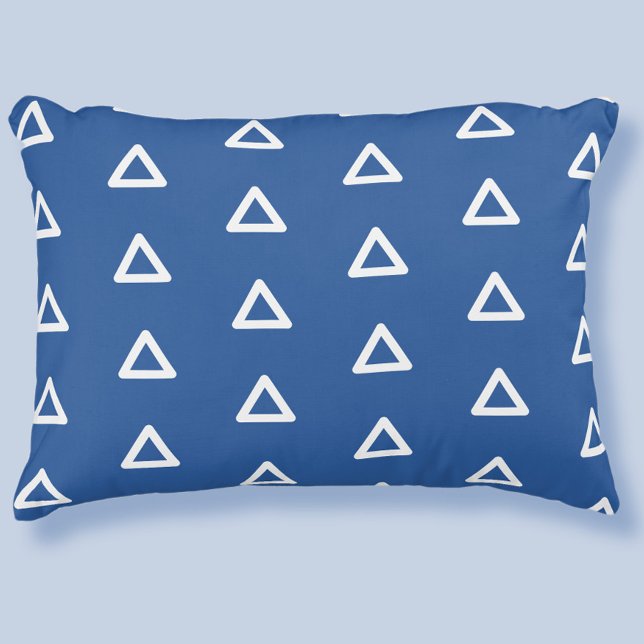 Modern Triangle Pattern Elegant Trendy Royal Blue Decorative Cushion (Modern Triangle Pattern Elegant Trendy Royal Blue Accent Pillow)