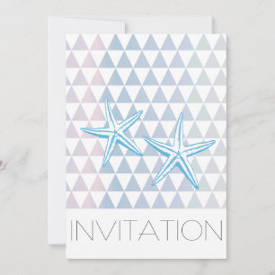 Modern Triangle Pattern Starfish Wedding Invites