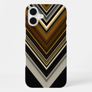 Modern triangles abstract and custom initials iPhone 16 plus case