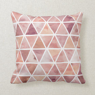 Modern Triangles in Peach and Copper Cushion