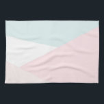 Modern Triangles Pattern Blue & Pink Geometric Tea Towel<br><div class="desc">Modern and elegant kitchen towel featuring a geometric pattern in white,  pink,  light blue and beige. Other colours are available. This towel will be perfect as the accent to your kitchen.</div>