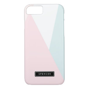 Modern Triangles Pattern Pastel Personalised iPhone 8/7 Case