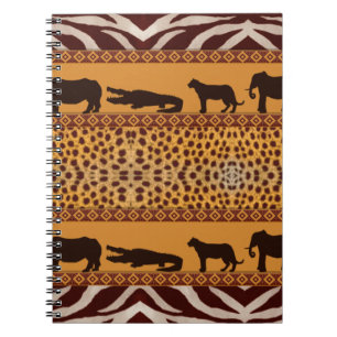 Modern Tribal African Cheetah Pattern Animal Print Notebook