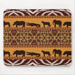 Modern Tribal African Giraffe Pattern Animal Print Mouse Mat