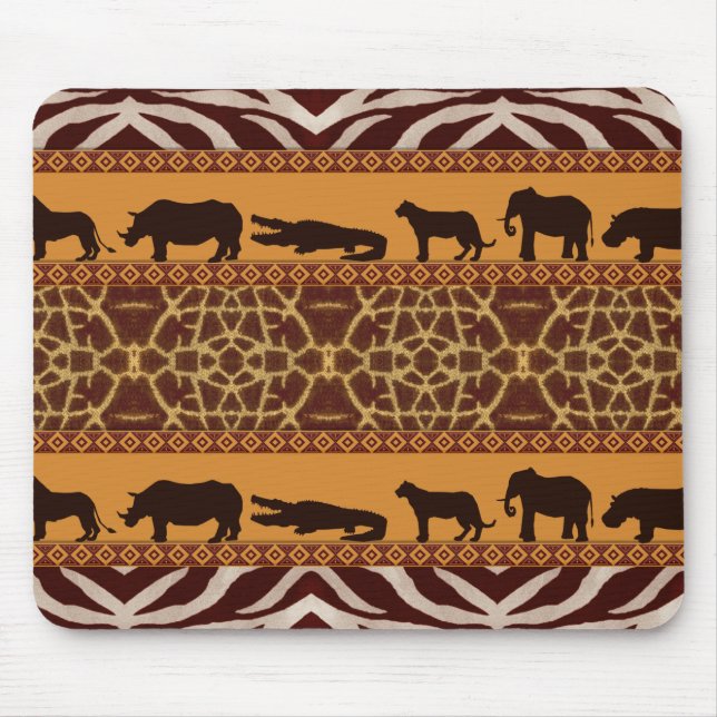 Modern Tribal African Giraffe Pattern Animal Print Mouse Mat (Front)