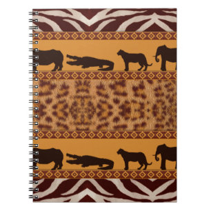 Modern Tribal African Jaguar Pattern Animal Print Notebook