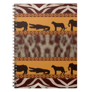 Modern Tribal African Snow Leopard Animal Print Notebook