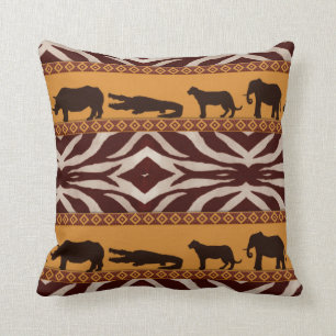 Modern Tribal African Zebra Pattern Animal Print Cushion