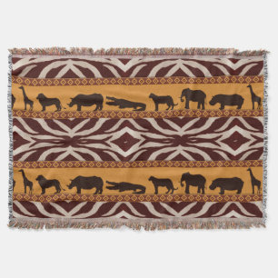 Modern Tribal African Zebra Pattern Animal Print Throw Blanket